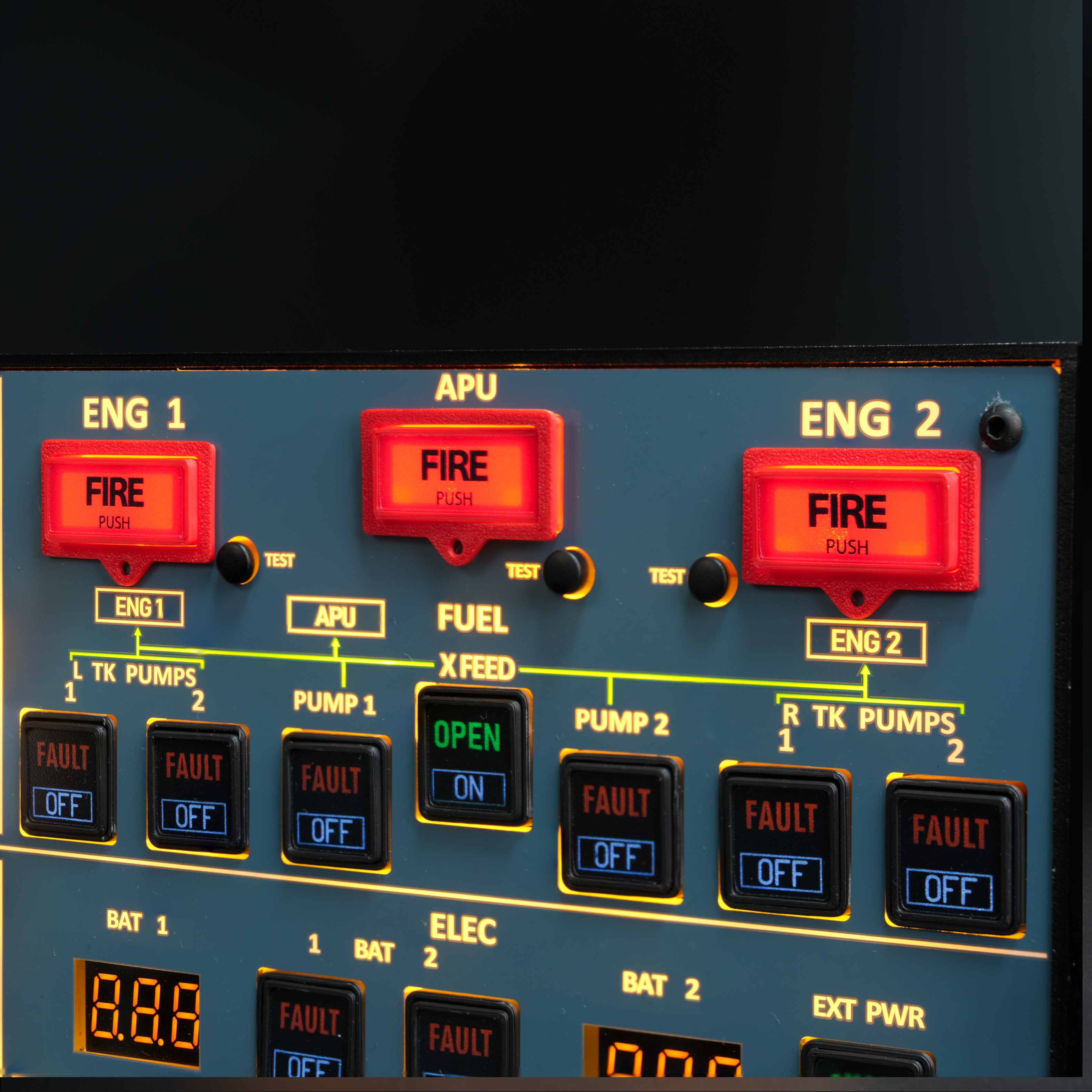 Rowsfire A107 A320pro/A320 MAX Light Overhead Panel (OVH)-V3.1 - Rowsfire