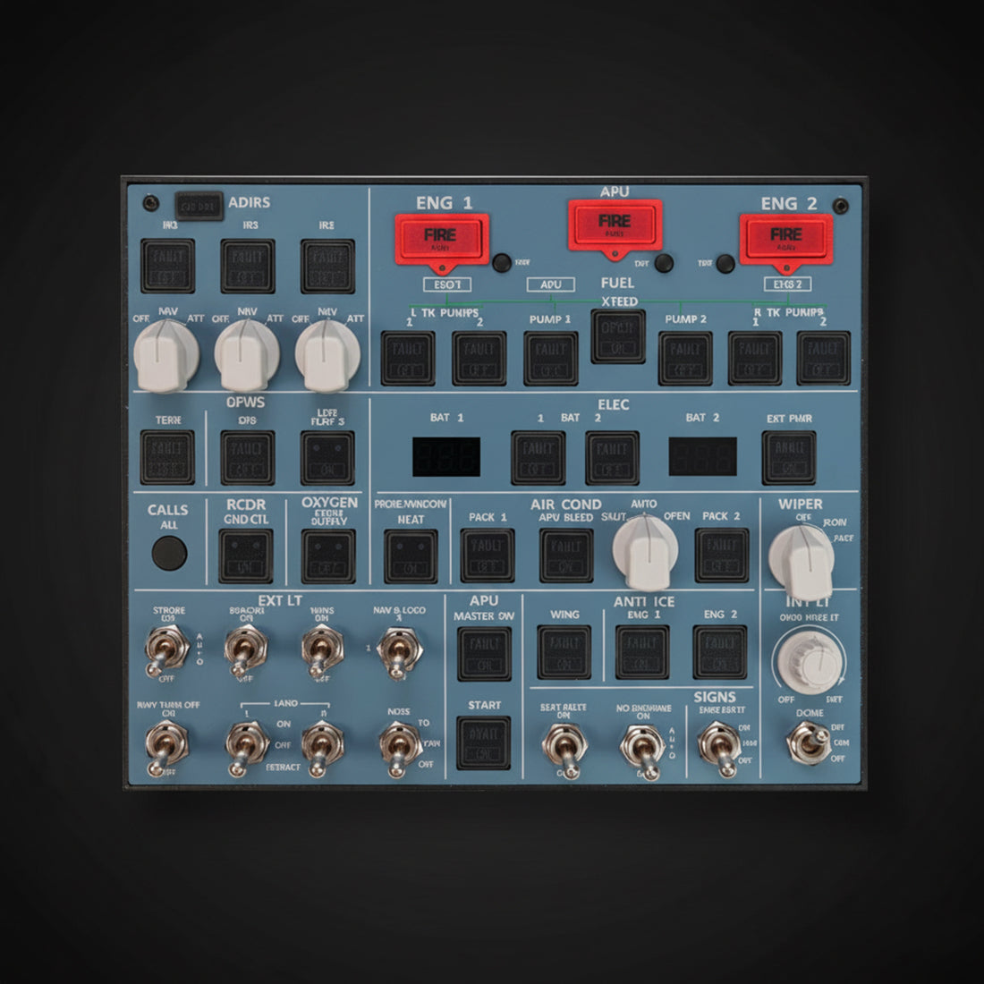 Rowsfire A107 A320pro/A320 MAX Light Overhead Panel (OVH)-V3.1