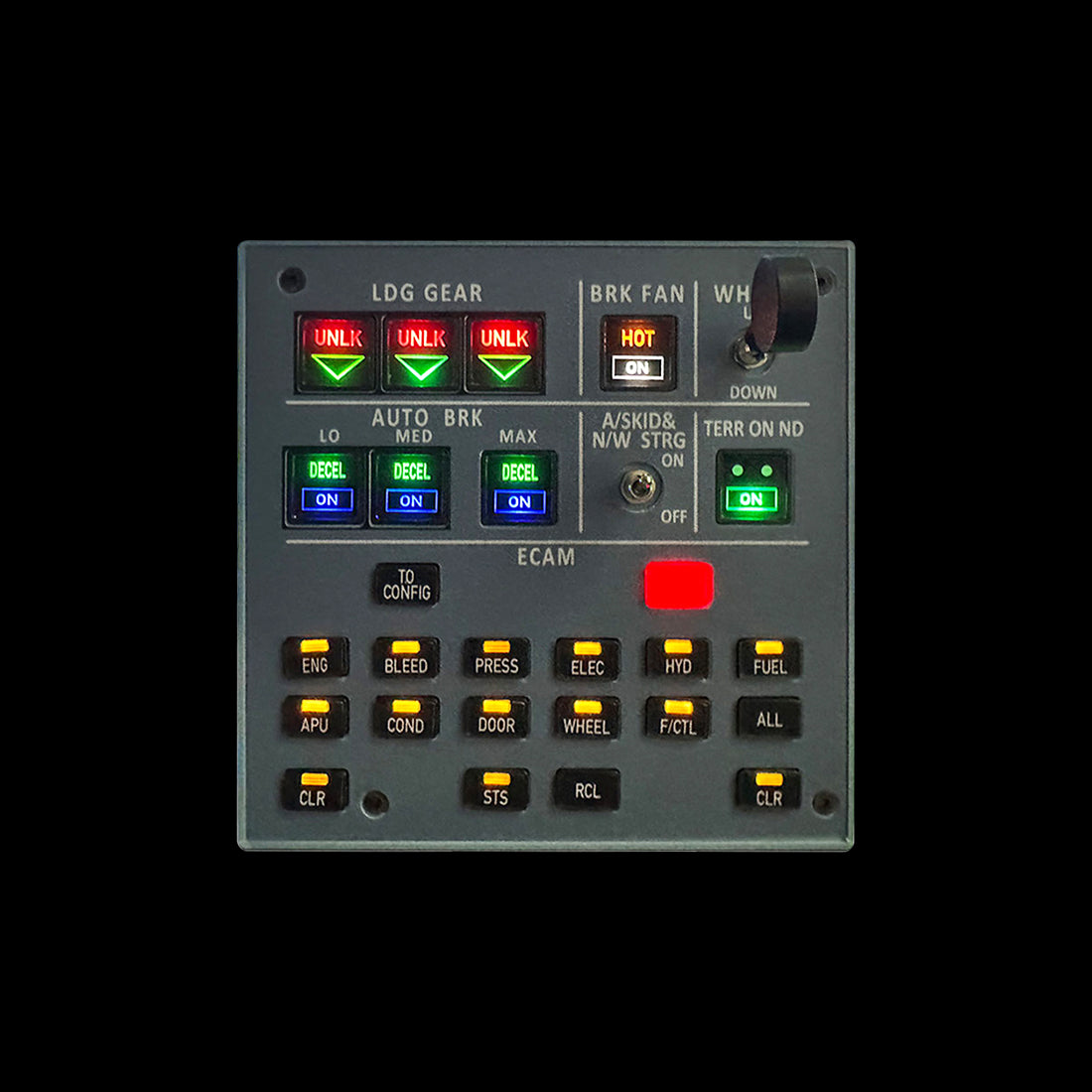 Rowsfire A103 A320/A310/A350/XECAM Landing Gear Indicator Integrated Panel