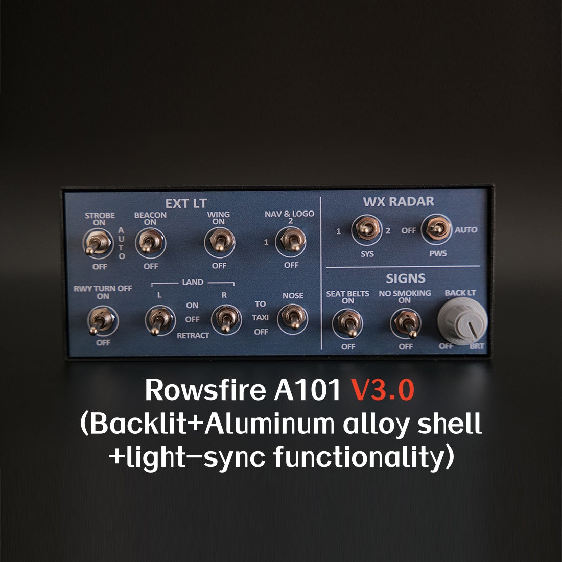 Rowsfire A101 A320 mini Light Overhead Panel (OVH) - Rowsfire