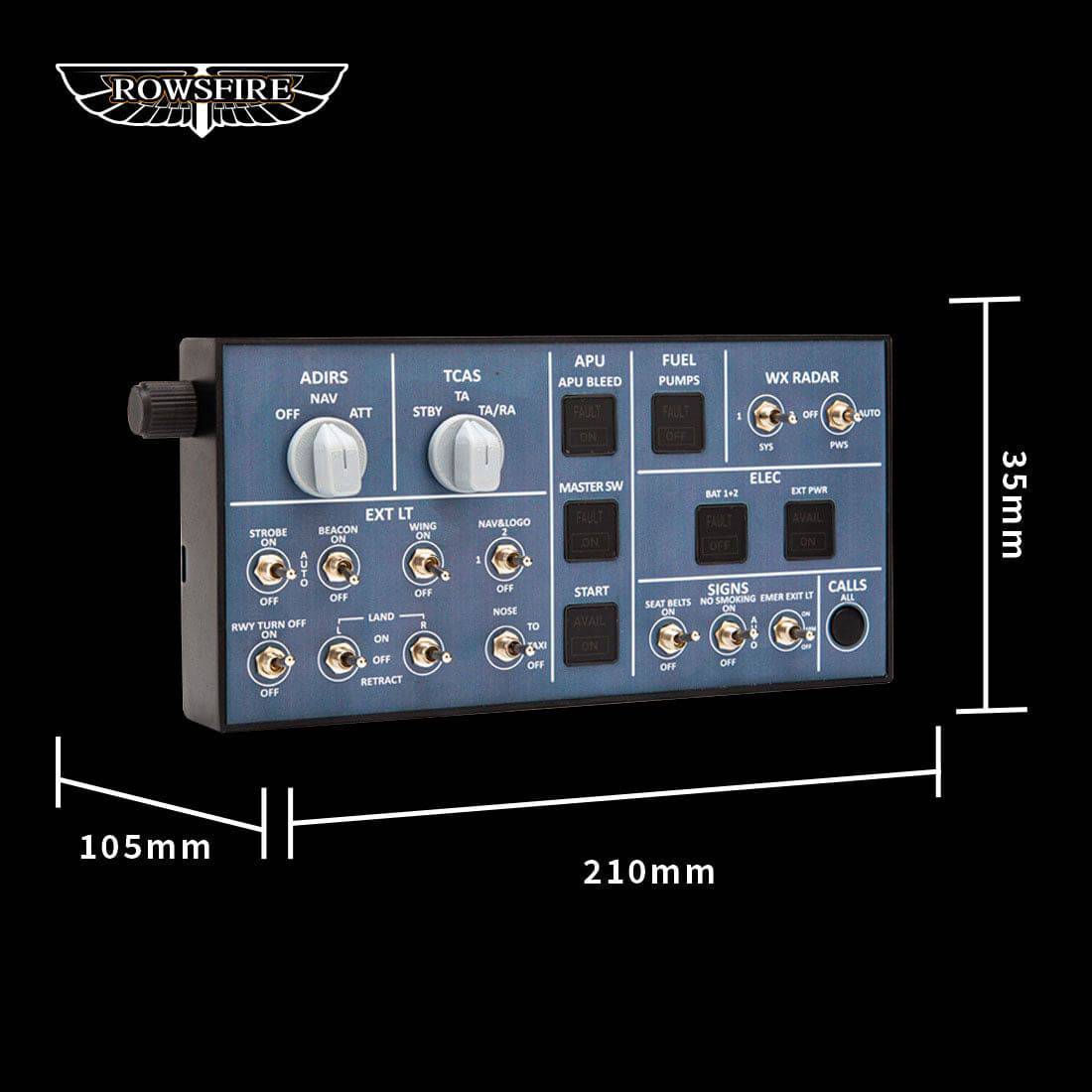 Rowsfire A102 A350/A320 mini Light Overhead Panel (OVH) - Rowsfire