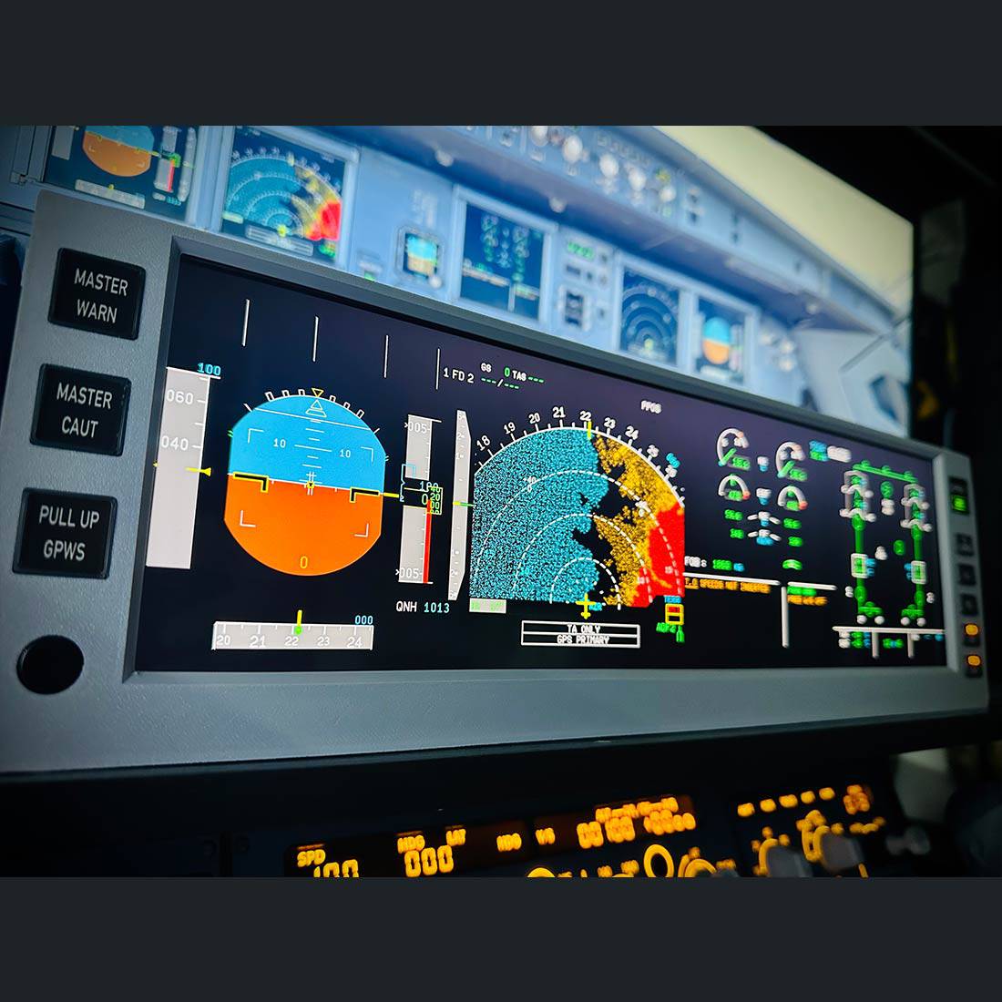 Rowsfire A108 A320/A350/A380 PFD ND ECAM EWD 4-in-1 Flight Display Panel - Rowsfire