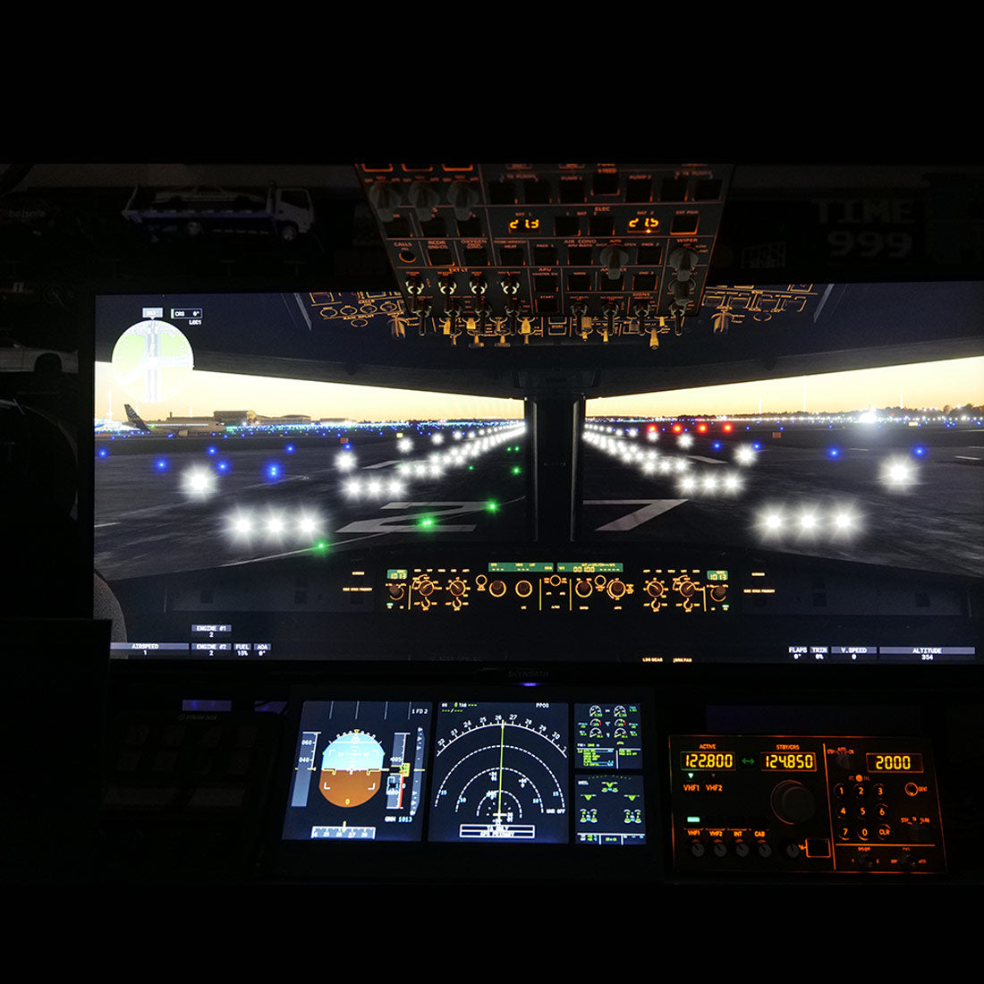 Rowsfire A108 A320/A350/A380 PFD ND ECAM EWD 4-in-1 Flight Display Panel - Rowsfire