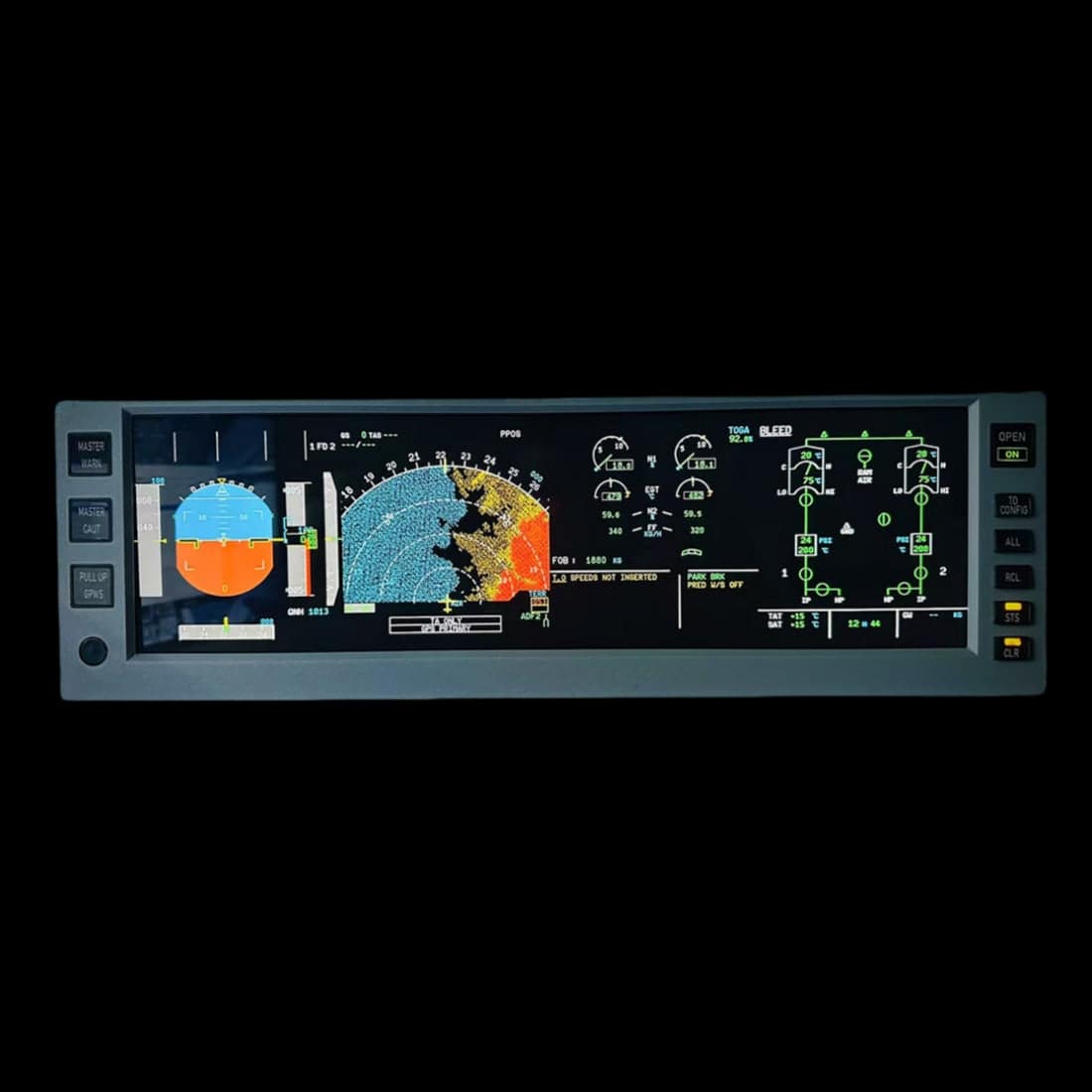 Rowsfire A108 A320/A350/A380 PFD ND ECAM EWD 4-in-1 Flight Display Panel - Rowsfire