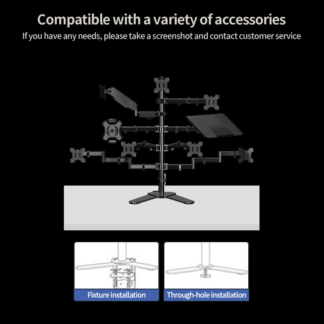 Rowsfire 75cm Adjustable Desk Mount (V-Clamp & 35mm VESA)
