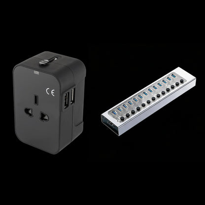 Rowsfire 13-Port Independent Control USB 3.0 Hub with Global Universal Power Adapter