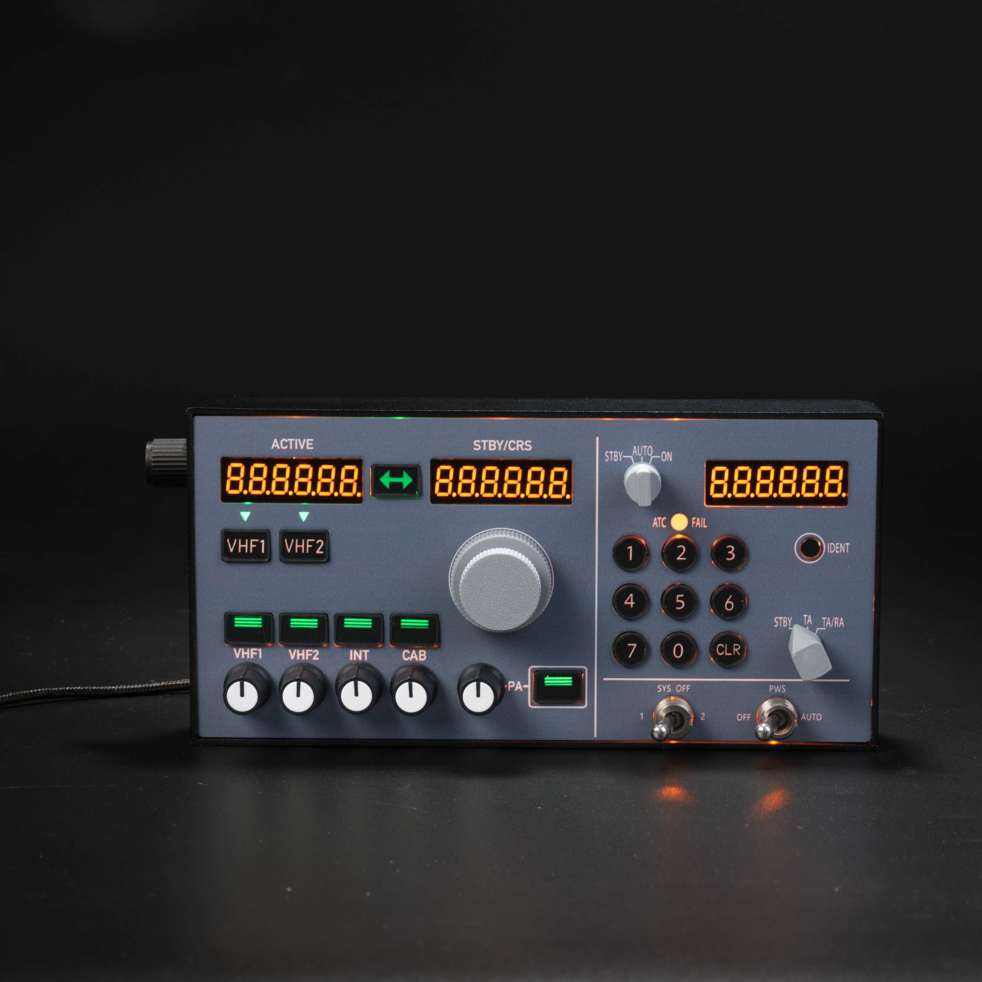 Rowsfire A105 A320 RMP Radio & ATC Panel | Backlit, MSFS