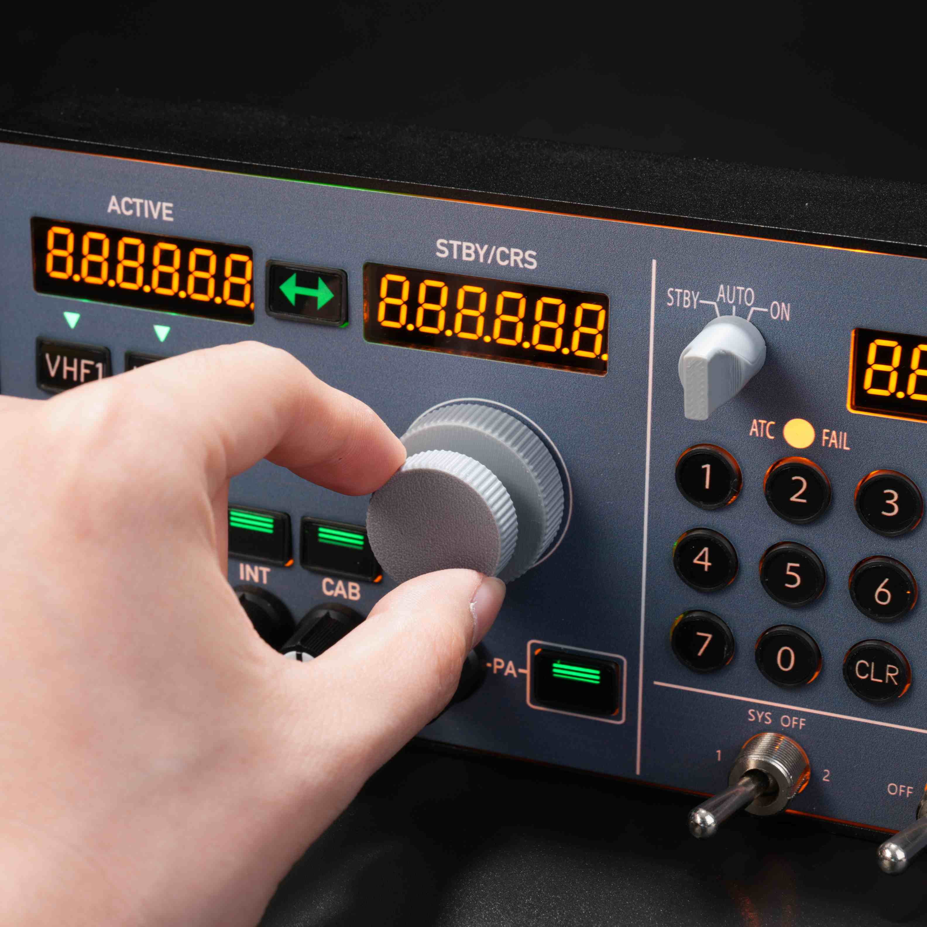 Rowsfire A105 A320 RMP Radio & ATC Panel | Backlit, MSFS