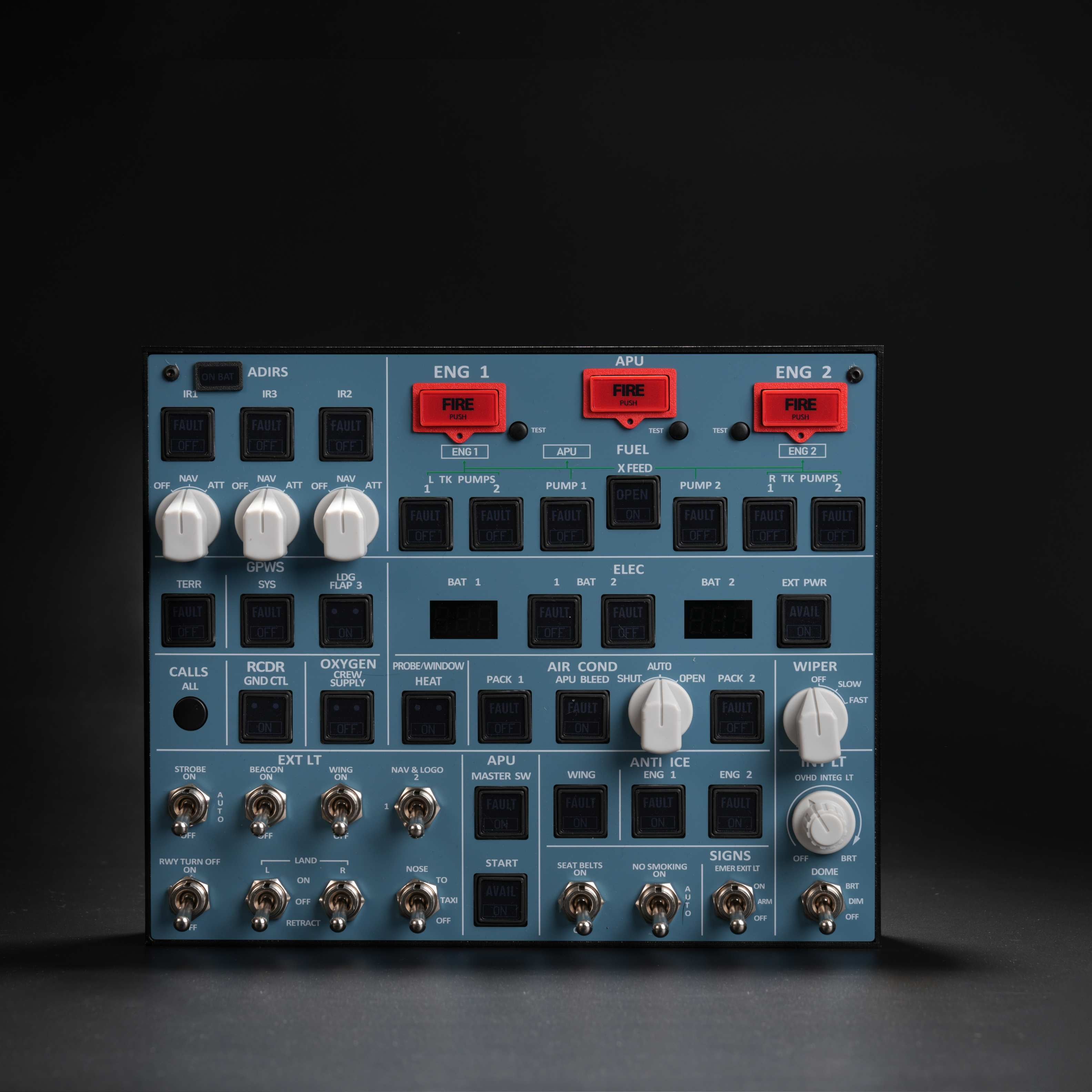 Rowsfire A107 A320pro/A320 MAX Light Overhead Panel (OVH)-V3.1 - Rowsfire