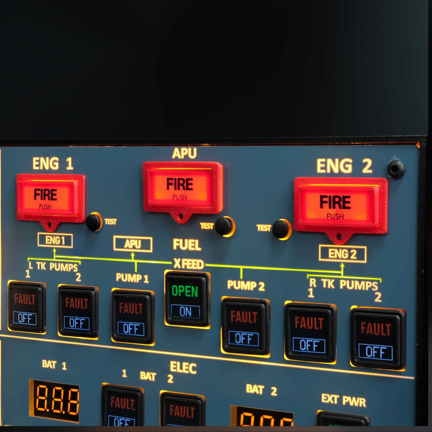 Rowsfire A107 A320pro/A320 MAX Light Overhead Panel (OVH)-V3.1 - Rowsfire