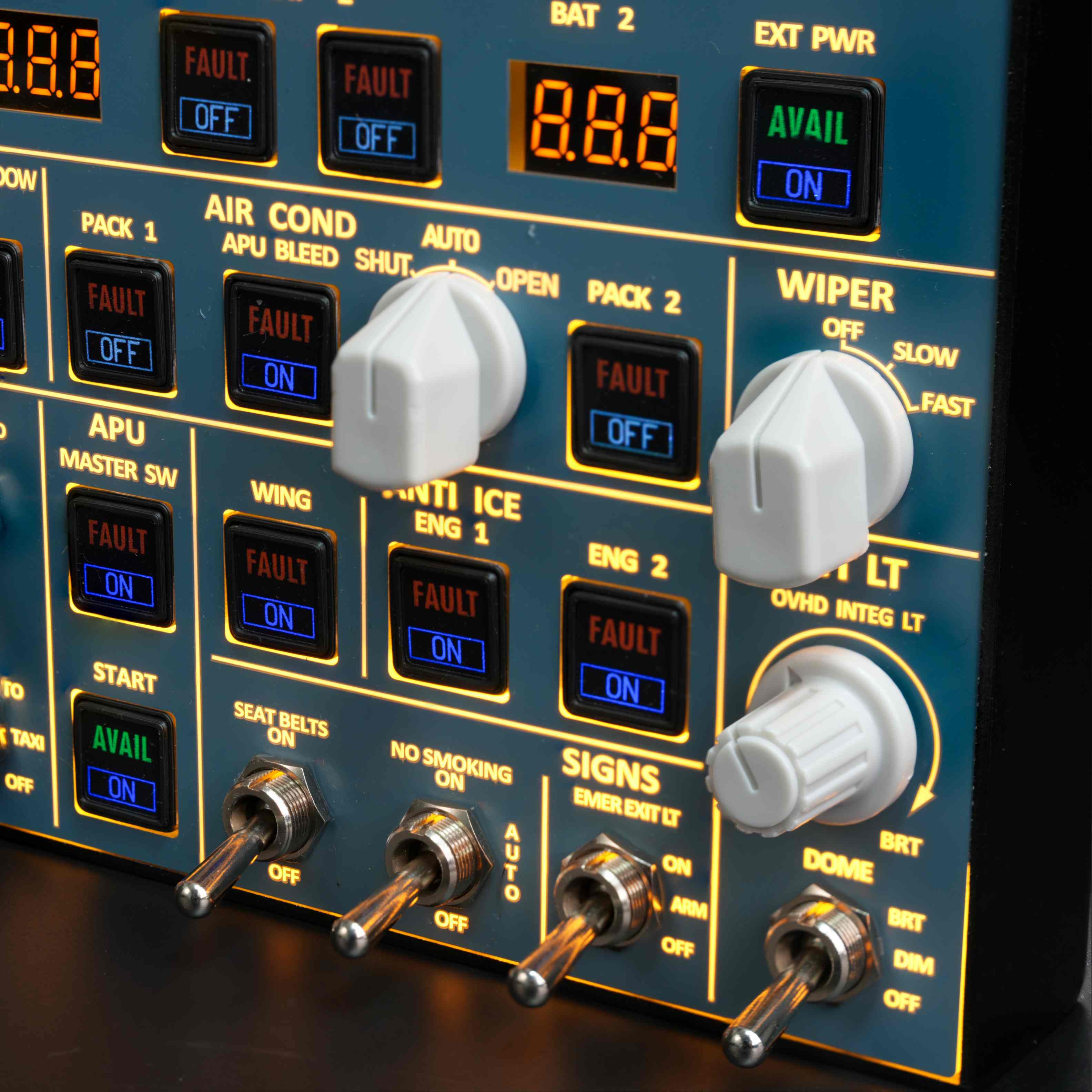 Rowsfire A107 A320pro/A320 MAX Light Overhead Panel (OVH)-V3.1 - Rowsfire