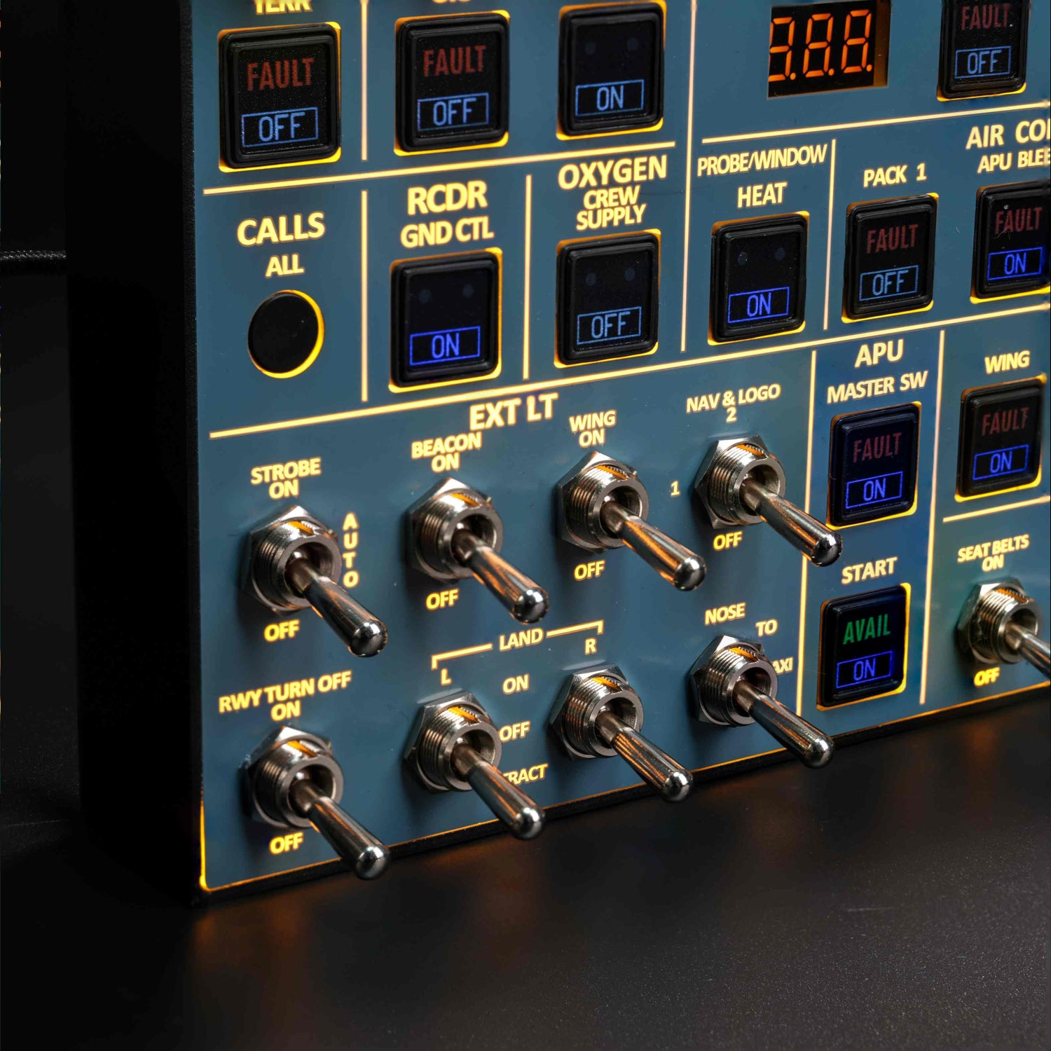 Rowsfire A107 A320pro/A320 MAX Light Overhead Panel (OVH)-V3.1 - Rowsfire