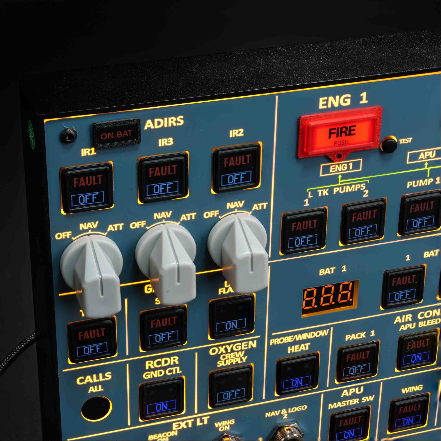 Rowsfire A107 A320pro/A320 MAX Light Overhead Panel (OVH)-V3.1 - Rowsfire