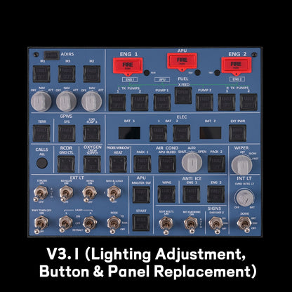 Rowsfire A107 A320pro/A320 MAX Light Overhead Panel (OVH)-V3.1