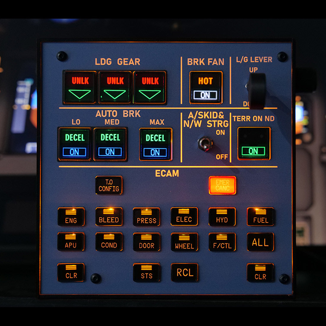 Rowsfire A103 A320/A310/A350/XECAM Landing Gear Indicator Integrated Panel