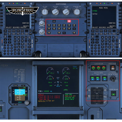Rowsfire A103 A320/A310/A350/XECAM Landing Gear Indicator Integrated Panel - Rowsfire