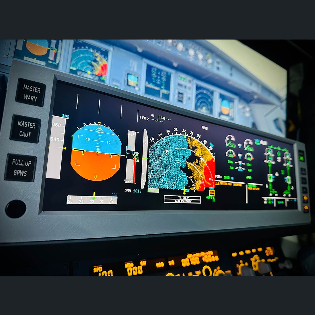Rowsfire A108 A320/A350/A380 PFD ND ECAM EWD 4-in-1 Flight Display Panel - Rowsfire