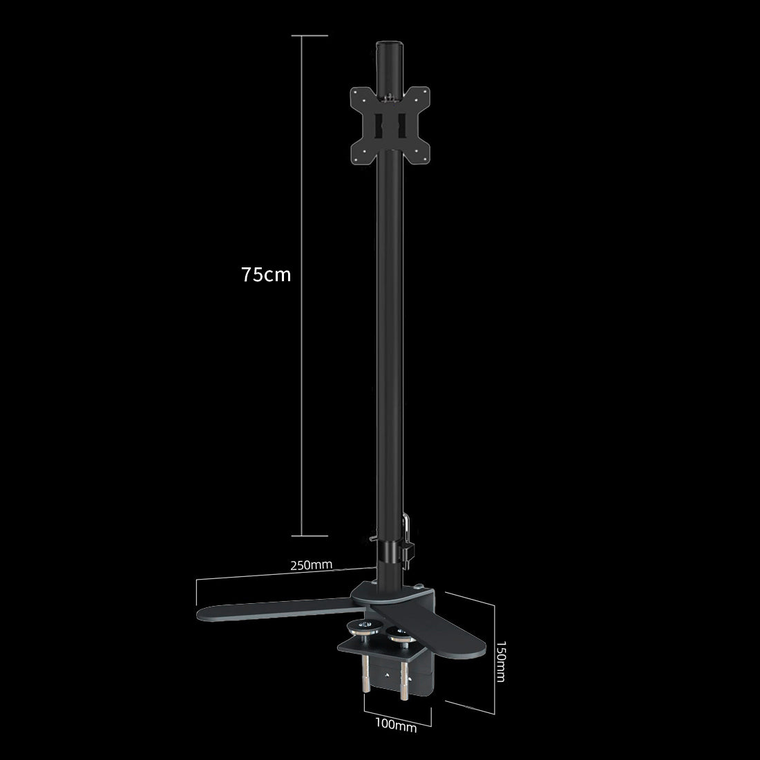 Rowsfire 75cm Adjustable Desk Mount (V-Clamp &amp; 35mm VESA)